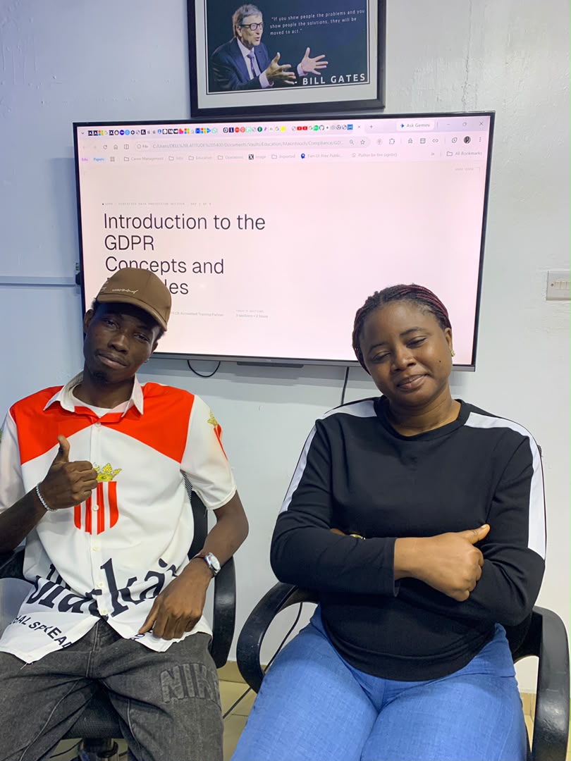 With the DPO at Stanbic IBTC after a GDPR educative consulting session